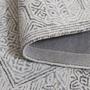 Safavieh Metro Elegant Grey Ivory Square Rug With Wool-Viscose Blend, Hand-Tufted Geometry & Low Profile 6'-0" x 6'-0" MET781F-6SQ