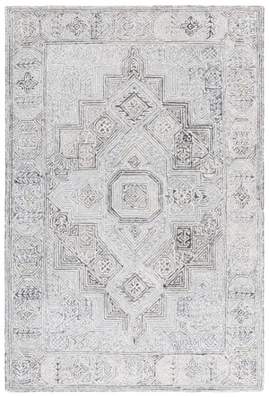 Safavieh Metro Elegant Grey Ivory Square Rug With Wool-Viscose Blend, Hand-Tufted Geometry & Low Profile 6'-0" x 6'-0" MET781F-6SQ