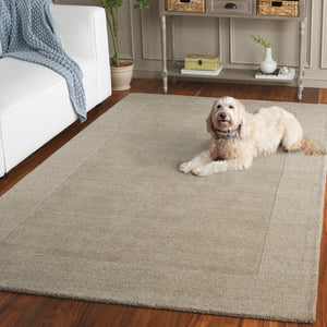 Safavieh Metro Taupe Hand-Loomed Wool-Cotton Rug With Low Pile & Subtle Border — Durable, Minimalist Style 6'-0" x 9'-0" MET807E-6