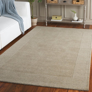 Safavieh Metro Hand Loomed Wool Cotton Area Rug Neutral Taupe Subtle Border for Living Spaces MET807E-5