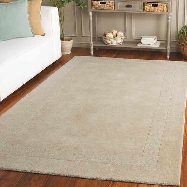 Safavieh Metro Hand-Loomed Beige Wool-Cotton Rug — Minimalist Low-Profile 1/4" Pile, Durable Artisanal Style 4'-0" x 6'-0" MET808B-4