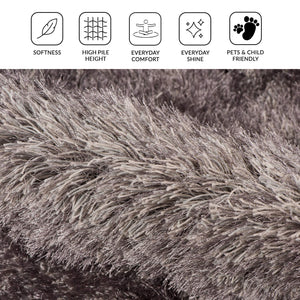 Metro Plush High Pile Shag Rug Microfiber Polyester Soft Living Room Floor Accent