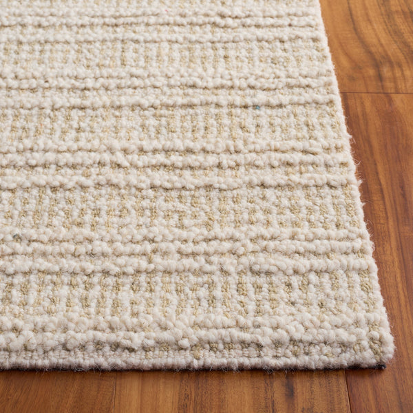 Safavieh Metro Hand-Tufted Beige Ivory Area Rug 8X10 Wool-Cotton Low-Profile Modern Neutral Texture 3/8" 9'-0" x 12'-0" MET810B-9