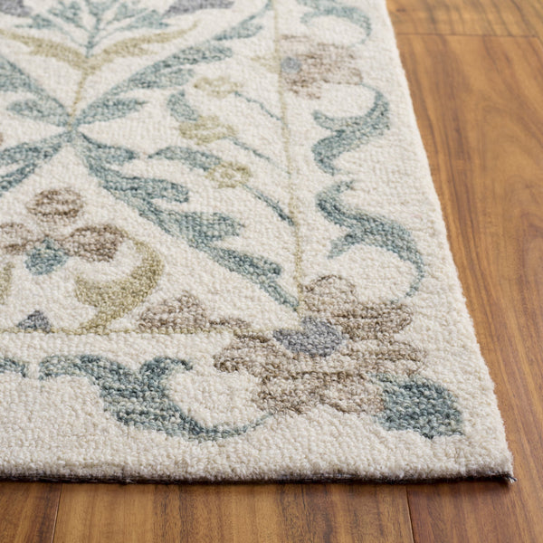 Safavieh Metro Hand-Tufted Ivory Grey Runner Rug, Wool-Cotton Blend, Low-Profile 3/8" Pile For Hallways 2'-3" x 8'-0" MET811A-28