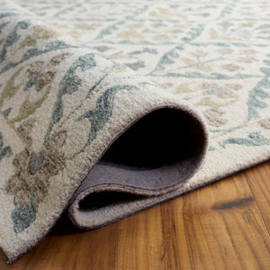 Safavieh Metro Hand-Tufted Ivory Grey Runner Rug, Wool-Cotton Blend, Low-Profile 3/8" Pile For Hallways 2'-3" x 8'-0" MET811A-28