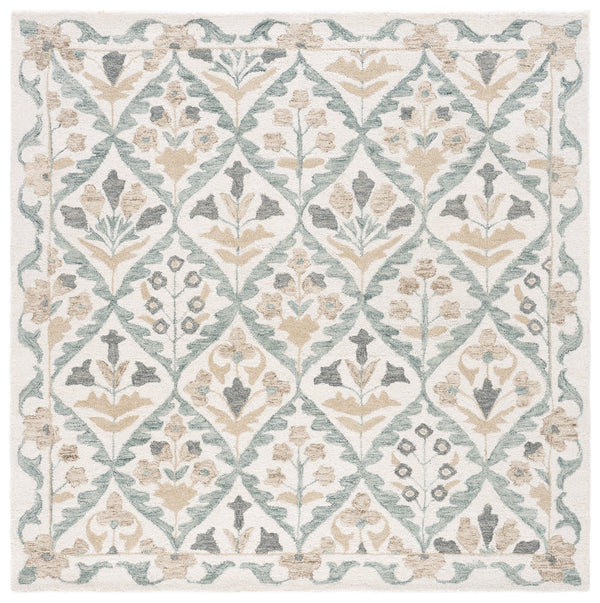 Safavieh Metro Hand-Tufted Ivory Grey Runner Rug, Wool-Cotton Blend, Low-Profile 3/8" Pile For Hallways 2'-3" x 8'-0" MET811A-28
