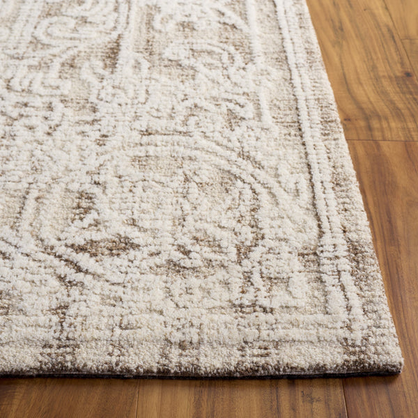 Safavieh Metro Hand-Tufted Beige Ivory Wool-Cotton Rug, Low Pile Transitional Design For Warm Cozy Spaces 4'-0" x 6'-0" MET812B-4