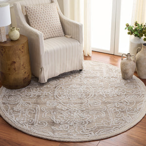 Safavieh Metro Hand-Tufted Beige Ivory Wool-Cotton Rug, Low Pile Transitional Design For Warm Cozy Spaces 4'-0" x 6'-0" MET812B-4