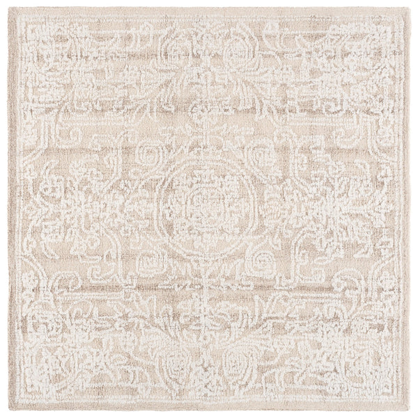 Safavieh Metro Hand-Tufted Beige Ivory Wool-Cotton Rug, Low Pile Transitional Design For Warm Cozy Spaces 4'-0" x 6'-0" MET812B-4