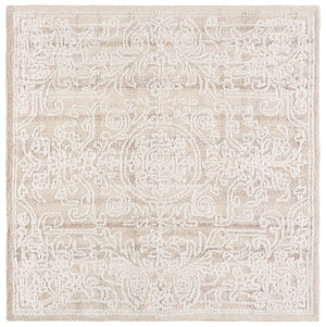 Safavieh Metro Hand-Tufted Beige Ivory Runner Rug — Wool-Cotton Blend, Low Pile, Timeless Floral Motif For Hallways 2'-3" x 8'-0" MET812B-28