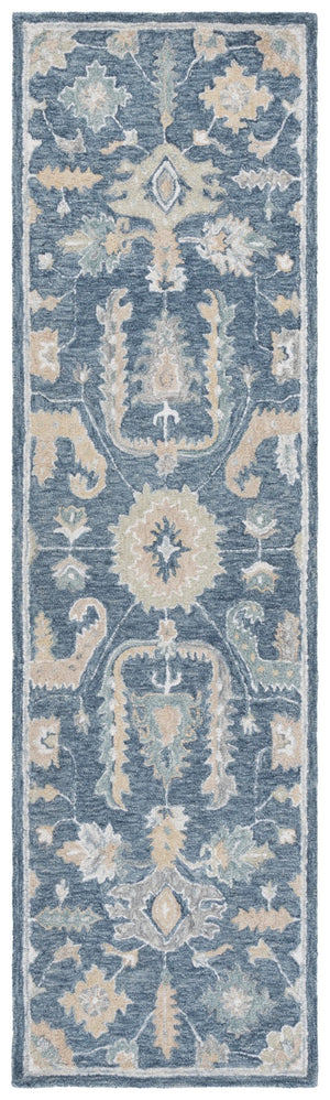 Safavieh Metro Hand-tufted Wool Pile Area Rug - Traditional Elegance With Floral And Geometric Design Blue ,Grey Wool Pile Met825m-8
