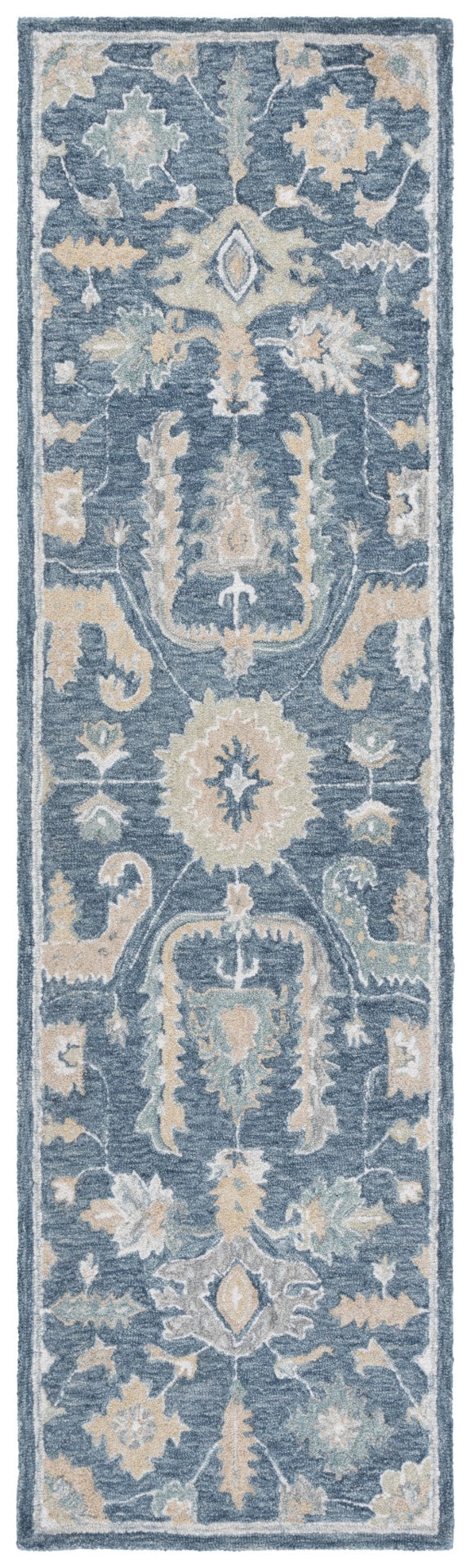 Safavieh Metro Hand-tufted Wool Pile Area Rug - Traditional Elegance With Floral And Geometric Design Blue ,Grey Wool Pile Met825m-8