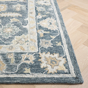 Safavieh Metro Hand-tufted Wool Runner Rug - Elegant Floral And Geometric Design For Timeless Home Décor Blue ,Grey Wool Pile Met825m-5
