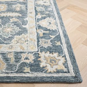 Safavieh Metro Hand-tufted Wool Pile Area Rug - Traditional Elegance With Floral And Geometric Design Blue ,Grey Wool Pile Met825m-8