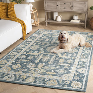 Safavieh Metro Hand-tufted Wool Pile Area Rug - Traditional Elegance With Floral And Geometric Design Blue ,Grey Wool Pile Met825m-8