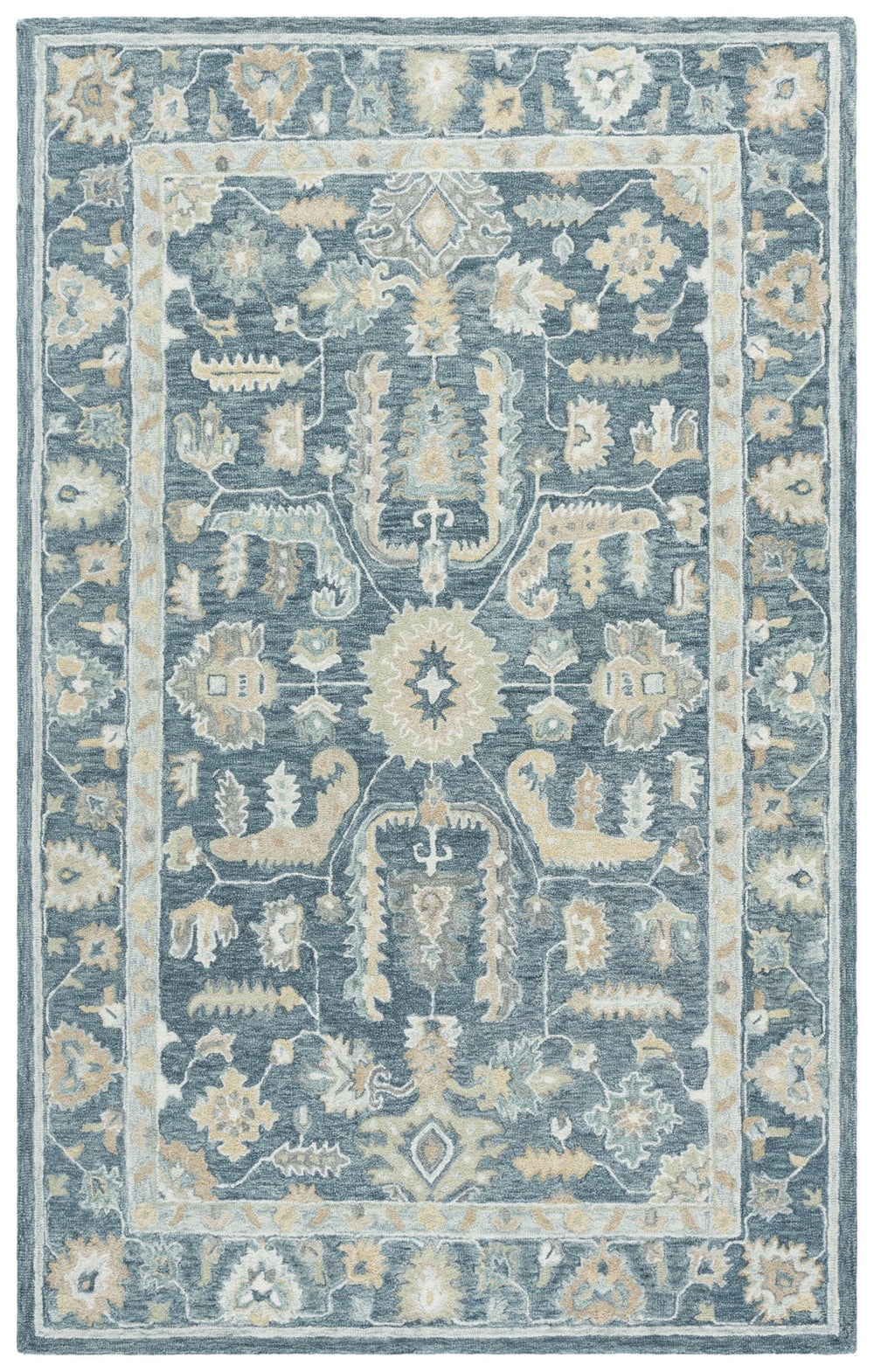 Safavieh Metro Hand-tufted Wool Runner Rug - Elegant Floral And Geometric Design For Timeless Home Décor Blue ,Grey Wool Pile Met825m-6r