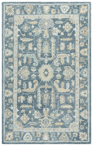 Safavieh Metro Hand-tufted Wool Runner Rug - Elegant Floral And Geometric Design For Timeless Home Décor Blue ,Grey Wool Pile Met825m-5