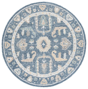 Safavieh Metro Hand-tufted Wool Pile Area Rug - Traditional Elegance With Floral And Geometric Design Blue ,Grey Wool Pile Met825m-8