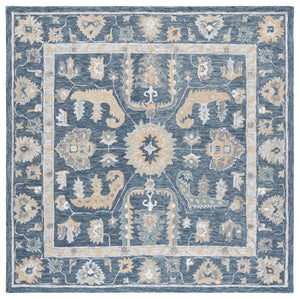 Safavieh Metro Hand-tufted Wool Runner Rug - Elegant Floral And Geometric Design For Timeless Home Décor Blue ,Grey Wool Pile Met825m-6sq