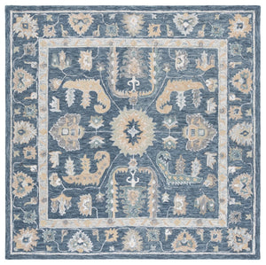 Safavieh Metro Hand-tufted Wool Pile Area Rug - Traditional Elegance With Floral And Geometric Design Blue ,Grey Wool Pile Met825m-8