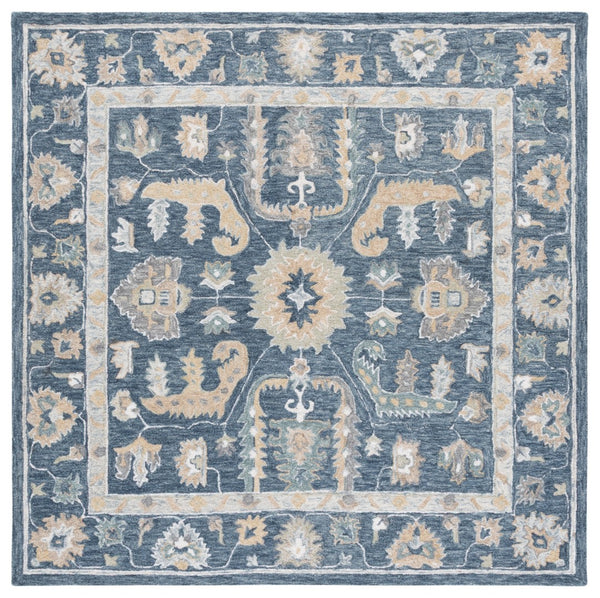 Safavieh Metro Hand-tufted Wool Pile Area Rug - Traditional Elegance With Floral And Geometric Design Blue ,Grey Wool Pile Met825m-8