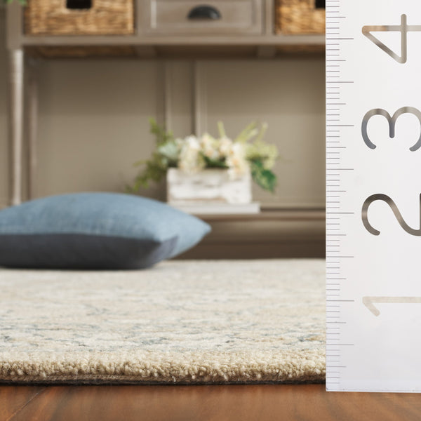 Safavieh Metro Runner Rug - Timeless Floral Design In Neutral Tones - Hand-tufted Wool For Elegant Spaces Beige ,Ivory Wool Pile Met826b-5