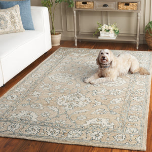 Safavieh Metro Hand Tufted Wool Pile Rug - Elegant Traditional Design With Intricate Florals For Home Décor Beige ,Ivory Wool Pile Met826b-6