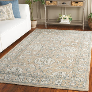 Safavieh Metro Hand Tufted Wool Pile Rug - Elegant Traditional Design With Intricate Florals For Home Décor Beige ,Ivory Wool Pile Met826b-6