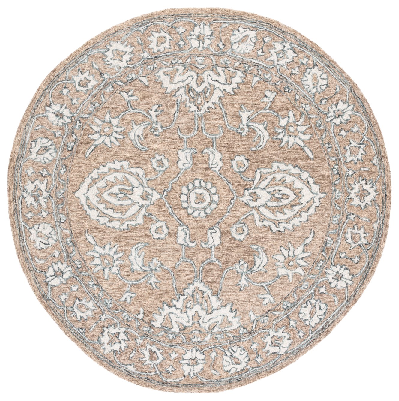 METRO Runner Rug - Timeless Floral Design in Neutral Tones - Hand-Tuft