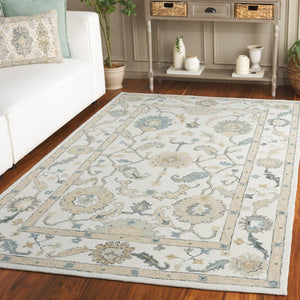 Safavieh Metro Traditional Hand-tufted Wool Area Rug - Elegant Ivory And Beige Floral Design For Any Space Ivory ,Beige Wool Pile Met827a-4