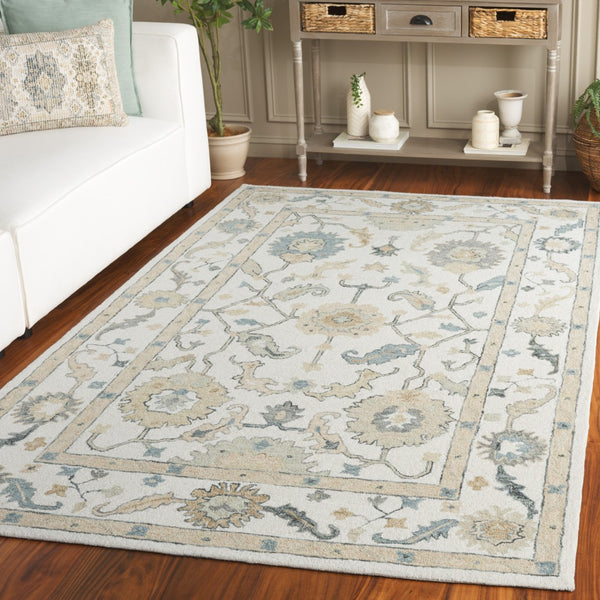 Safavieh Metro Traditional Hand-tufted Wool Area Rug - Elegant Ivory And Beige Floral Design For Any Space Ivory ,Beige Wool Pile Met827a-4