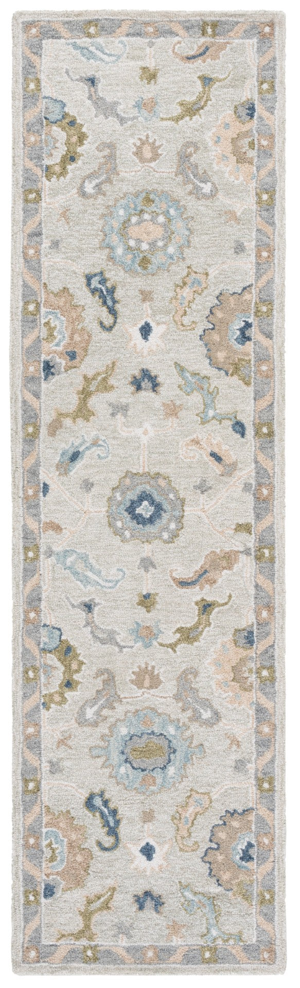 Safavieh Metro Traditional Hand-tufted Wool Area Rug - Elegant Ivory And Beige Floral Design For Any Space Beige ,Blue Wool Pile Met827b-8