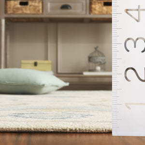 Safavieh Metro Traditional Hand-tufted Wool Area Rug - Elegant Ivory And Beige Floral Design For Any Space Beige ,Blue Wool Pile Met827b-8