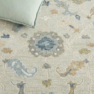 Safavieh Metro Traditional Wool Runner Rug - Timeless Hand-tufted Elegance For Hallways And Entryways Beige ,Blue Wool Pile Met827b-5