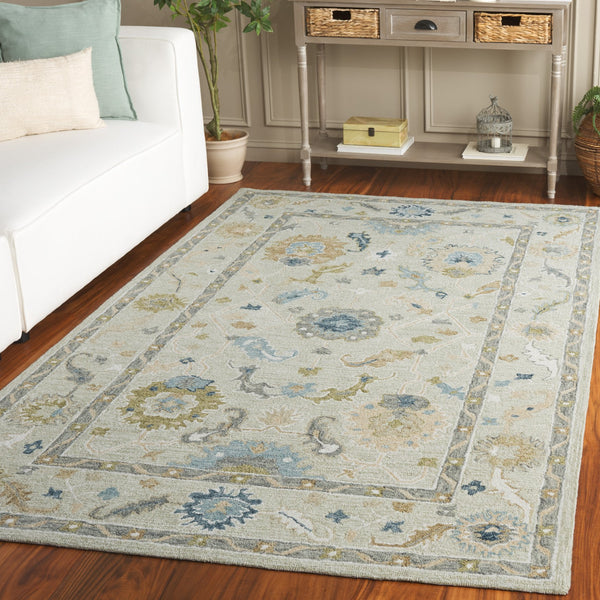 Safavieh Metro Traditional Wool Runner Rug - Timeless Hand-tufted Elegance For Hallways And Entryways Beige ,Blue Wool Pile Met827b-5