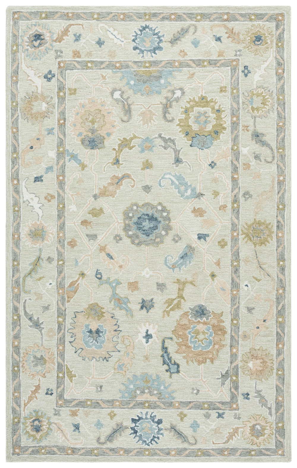 Safavieh Metro Traditional Wool Runner Rug - Timeless Hand-tufted Elegance For Hallways And Entryways Beige ,Blue Wool Pile Met827b-5