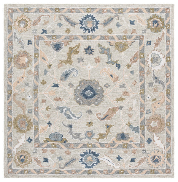 Safavieh Metro Traditional Wool Runner Rug - Timeless Hand-tufted Elegance For Hallways And Entryways Beige ,Blue Wool Pile Met827b-6sq