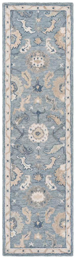 Safavieh Metro Traditional Hand-tufted Wool Area Rug - Elegant Ivory And Beige Floral Design For Any Space Blue ,Ivory Wool Pile Met827m-9