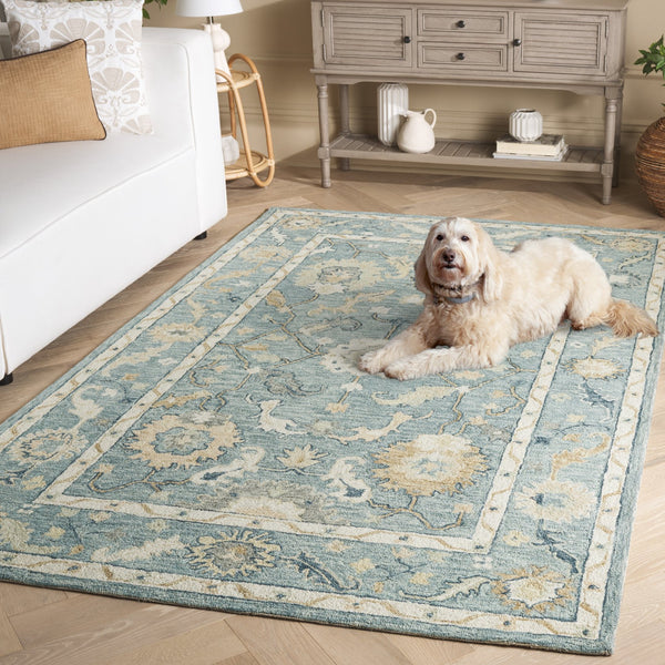 Safavieh Metro Traditional Wool Runner Rug - Timeless Hand-tufted Elegance For Hallways And Entryways Blue ,Ivory Wool Pile Met827m-5
