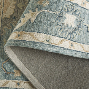 Safavieh Metro Traditional Wool Runner Rug - Timeless Hand-tufted Elegance For Hallways And Entryways Blue ,Ivory Wool Pile Met827m-5