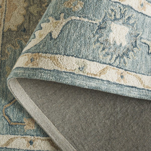 Safavieh Metro Traditional Hand-tufted Wool Area Rug - Elegant Ivory And Beige Floral Design For Any Space Blue ,Ivory Wool Pile Met827m-9