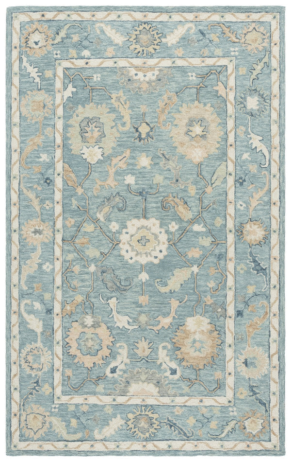 Safavieh Metro Traditional Wool Runner Rug - Timeless Hand-tufted Elegance For Hallways And Entryways Blue ,Ivory Wool Pile Met827m-5