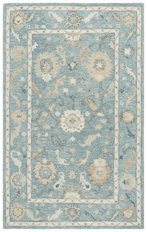 Safavieh Metro Traditional Hand-tufted Wool Area Rug - Elegant Ivory And Beige Floral Design For Any Space Blue ,Ivory Wool Pile Met827m-9