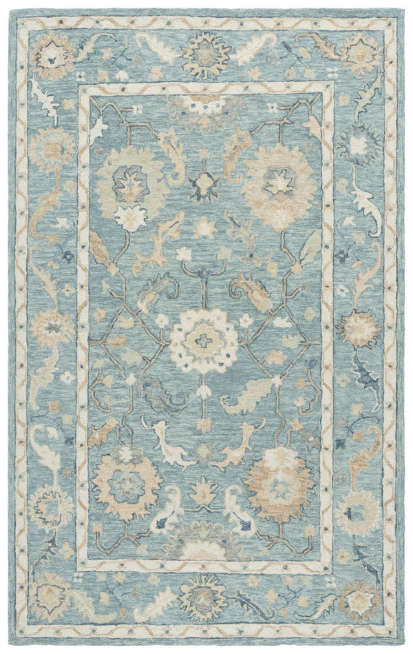 Safavieh Metro Traditional Hand-tufted Wool Area Rug - Elegant Ivory And Beige Floral Design For Any Space Blue ,Ivory Wool Pile Met827m-9
