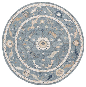 Safavieh Metro Traditional Wool Runner Rug - Timeless Hand-tufted Elegance For Hallways And Entryways Blue ,Ivory Wool Pile Met827m-6r