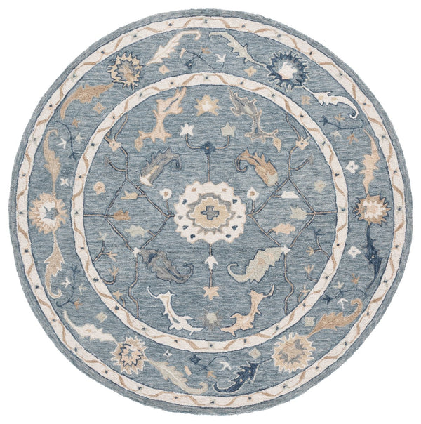 Safavieh Metro Traditional Wool Runner Rug - Timeless Hand-tufted Elegance For Hallways And Entryways Blue ,Ivory Wool Pile Met827m-6r