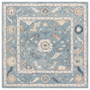 Safavieh Metro Traditional Wool Runner Rug - Timeless Hand-tufted Elegance For Hallways And Entryways Blue ,Ivory Wool Pile Met827m-6sq