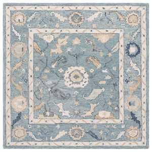 Safavieh Metro Traditional Hand-tufted Wool Area Rug - Elegant Ivory And Beige Floral Design For Any Space Blue ,Ivory Wool Pile Met827m-9