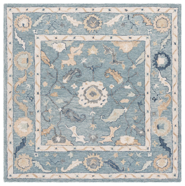 Safavieh Metro Traditional Hand-tufted Wool Area Rug - Elegant Ivory And Beige Floral Design For Any Space Blue ,Ivory Wool Pile Met827m-9