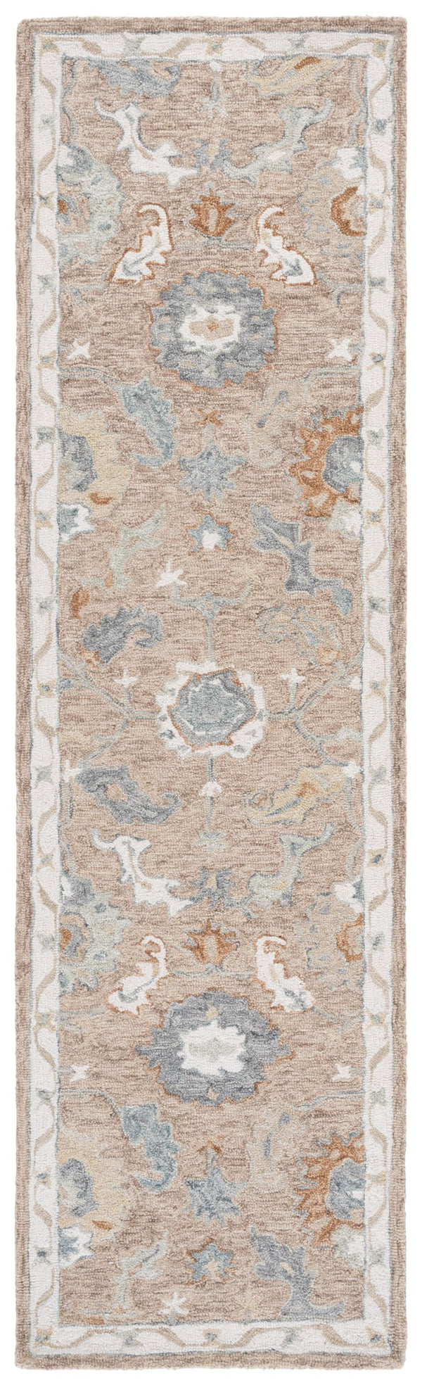 Safavieh Metro Traditional Wool Runner Rug - Timeless Hand-tufted Elegance For Hallways And Entryways Beige ,Rust Wool Pile Met827p-28